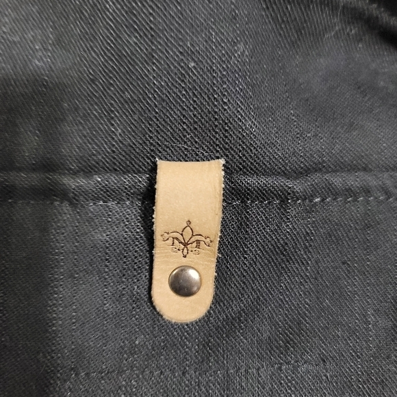 Mackage Andra Moto Jacket in Black Denim with Lamb Leather Sleeves Small - Picture 10 of 12